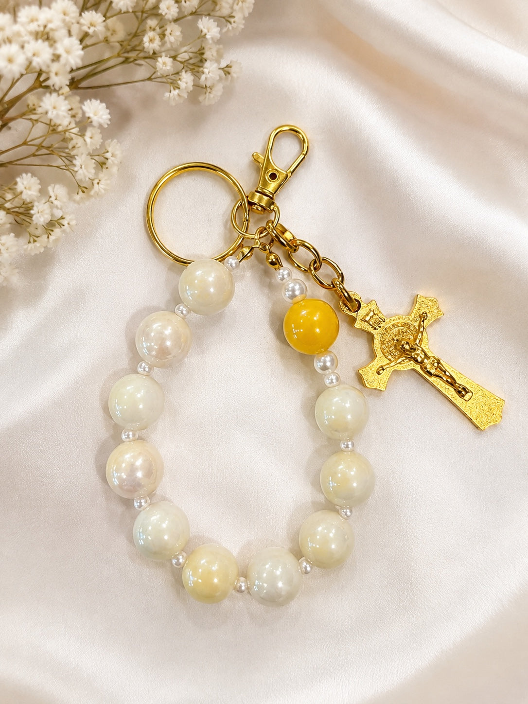 Evelyn Rosary Keychain