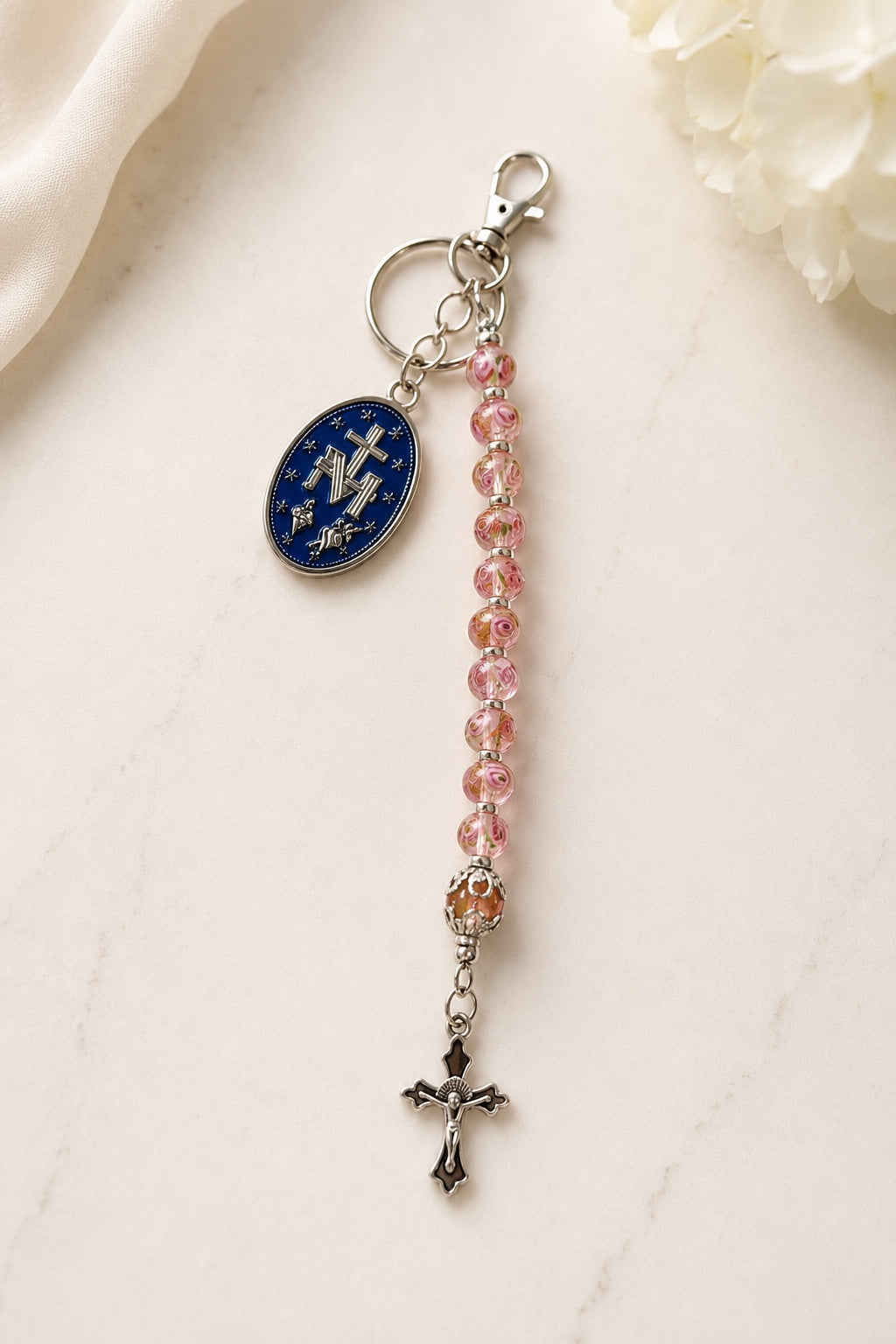 Charlotte Rosary Keychain
