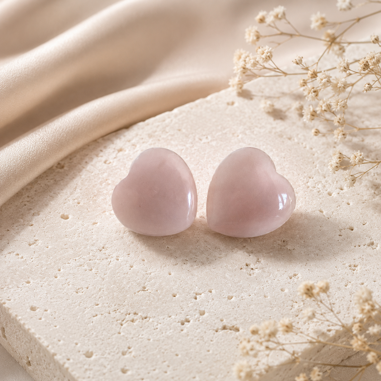 Ella soft pink heart earrings