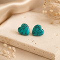 Isabella turquoise marbled heart earrings