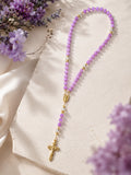 Lillian purple bead rosary with gold-tone crucifix